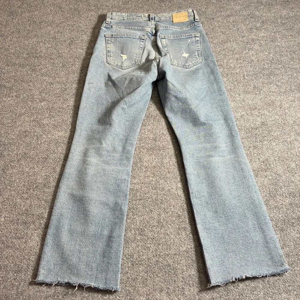 AG Kinsley High Rise Pop Crop Jeans‎ Womens 25 Light Wash Raw Hem Distressed